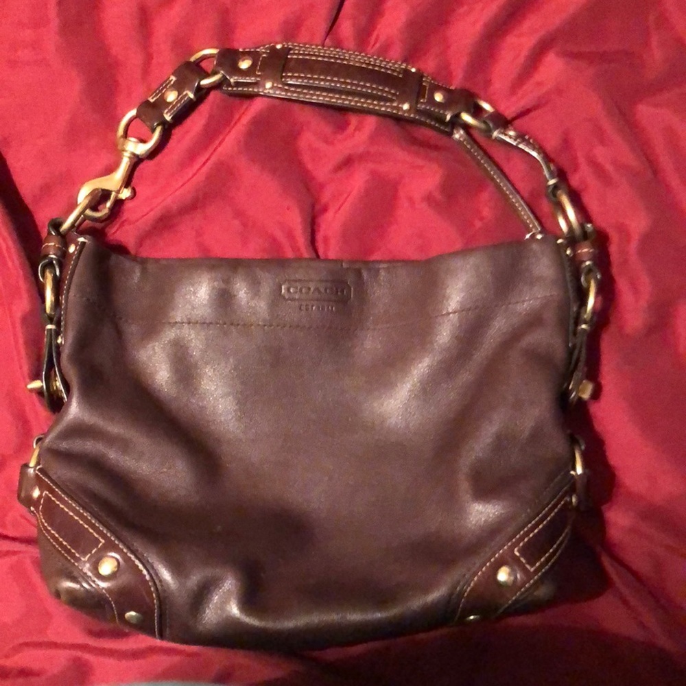 Coach dark brown handbag